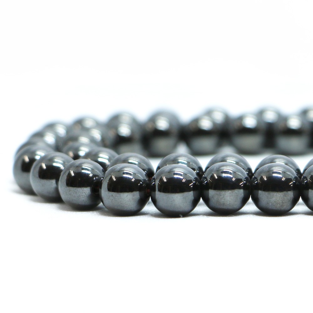 ○1連販売○ヘマタイト（マグネット）【丸玉】8mm【天然石 ビーズ パワーストーン】