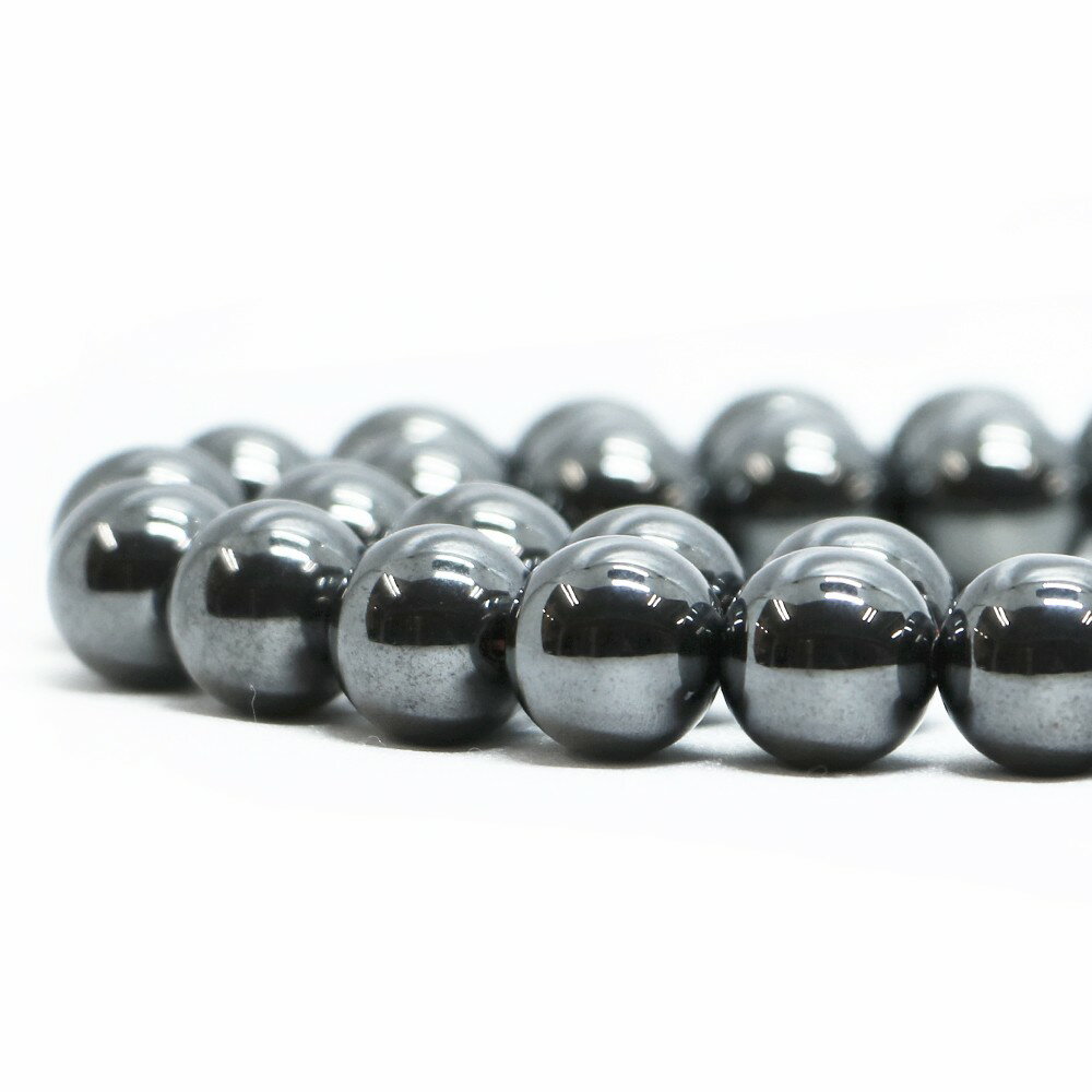 ○1連販売○ヘマタイト（マグネット）【丸玉】10mm【天然石 ビーズ パワーストーン】
