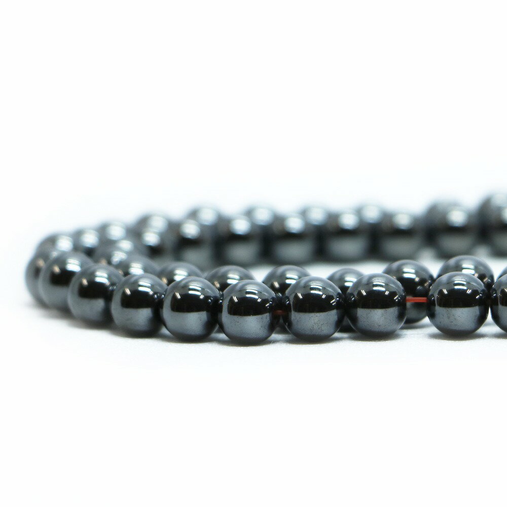 ○1連販売○ヘマタイト（マグネット） 丸玉 6mm 天然石 ビーズ パワース...