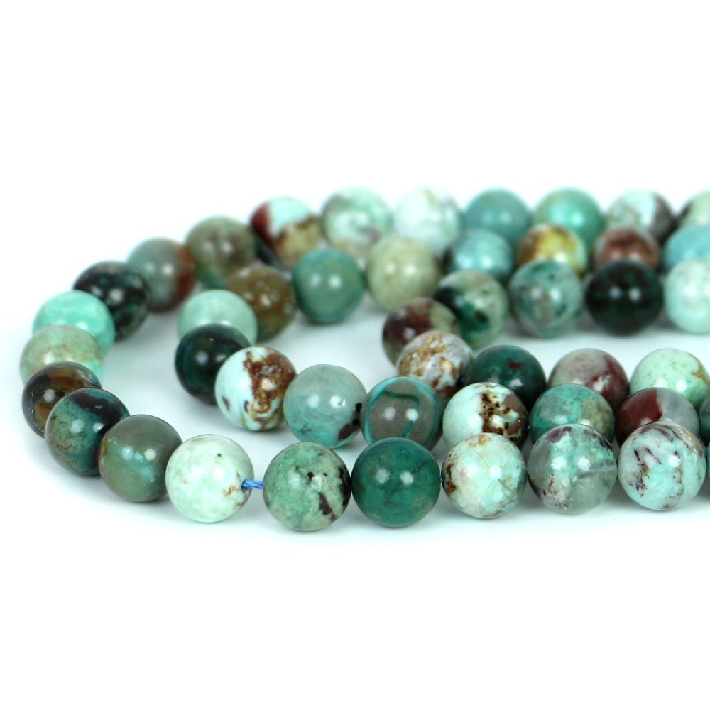 ○1連販売○クリソコラ【丸玉】8mm【天然石 ビーズ パワーストーン】