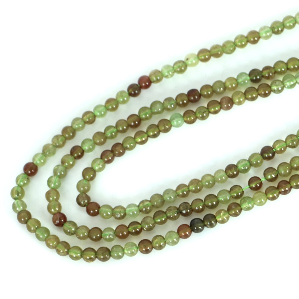 ○1連販売○グリーンガーネット 【丸玉】4.5mm【天然石 ビーズ パワーストーン】