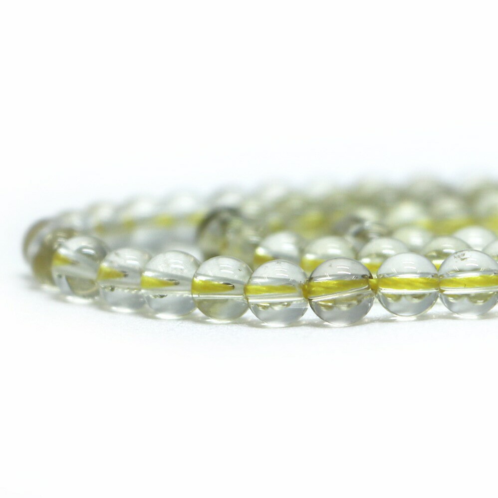 ○1連販売○レモンクォーツ【丸玉】6mm【天然石 ビーズ パワーストーン】