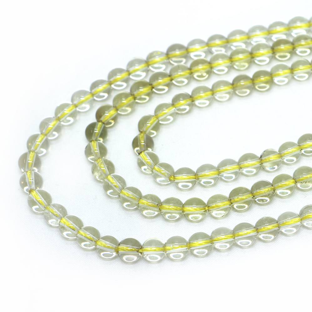 ○1連販売○レモンクォーツ【丸玉】6mm【天然石 ビーズ パワーストーン】
