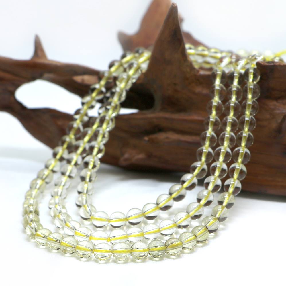 ○1連販売○レモンクォーツ【丸玉】6mm【天然石 ビーズ パワーストーン】