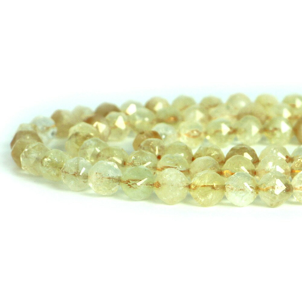 Rakuten - ○1連販売○シトリン【ダイヤカット】8mm【天然石 ビーズ パワーストーン】