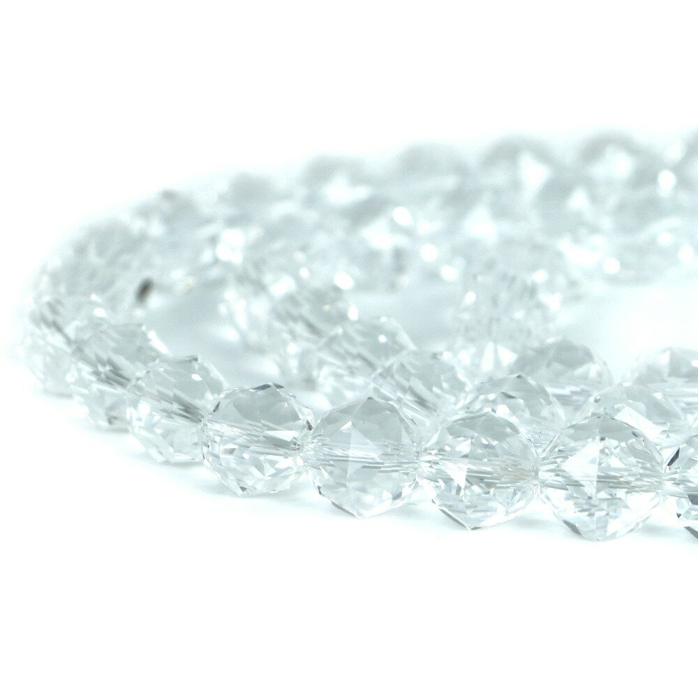 ○1連販売○水晶【ダイヤカット】10mm【天然石 ビーズ パワーストーン】