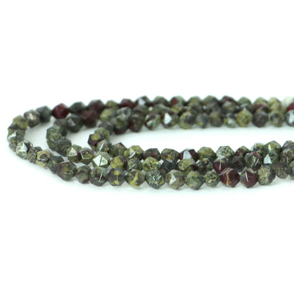 ○1連販売○ドラゴンブラッドジャスパー【ダイヤカット15面】6mm【天然石 ビーズ パワーストーン】