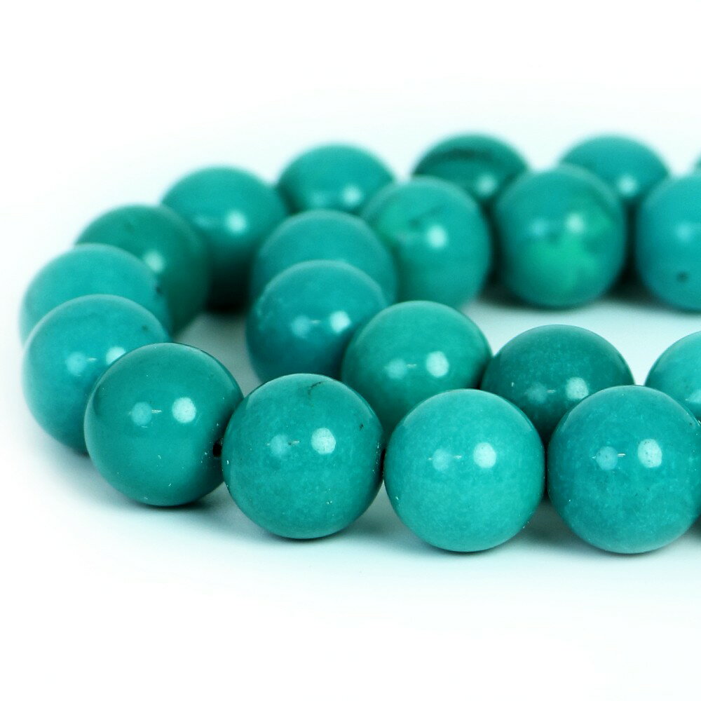 ○1連販売○ハウライト マグネサイト ターコイズ(染め グリーン)16mm