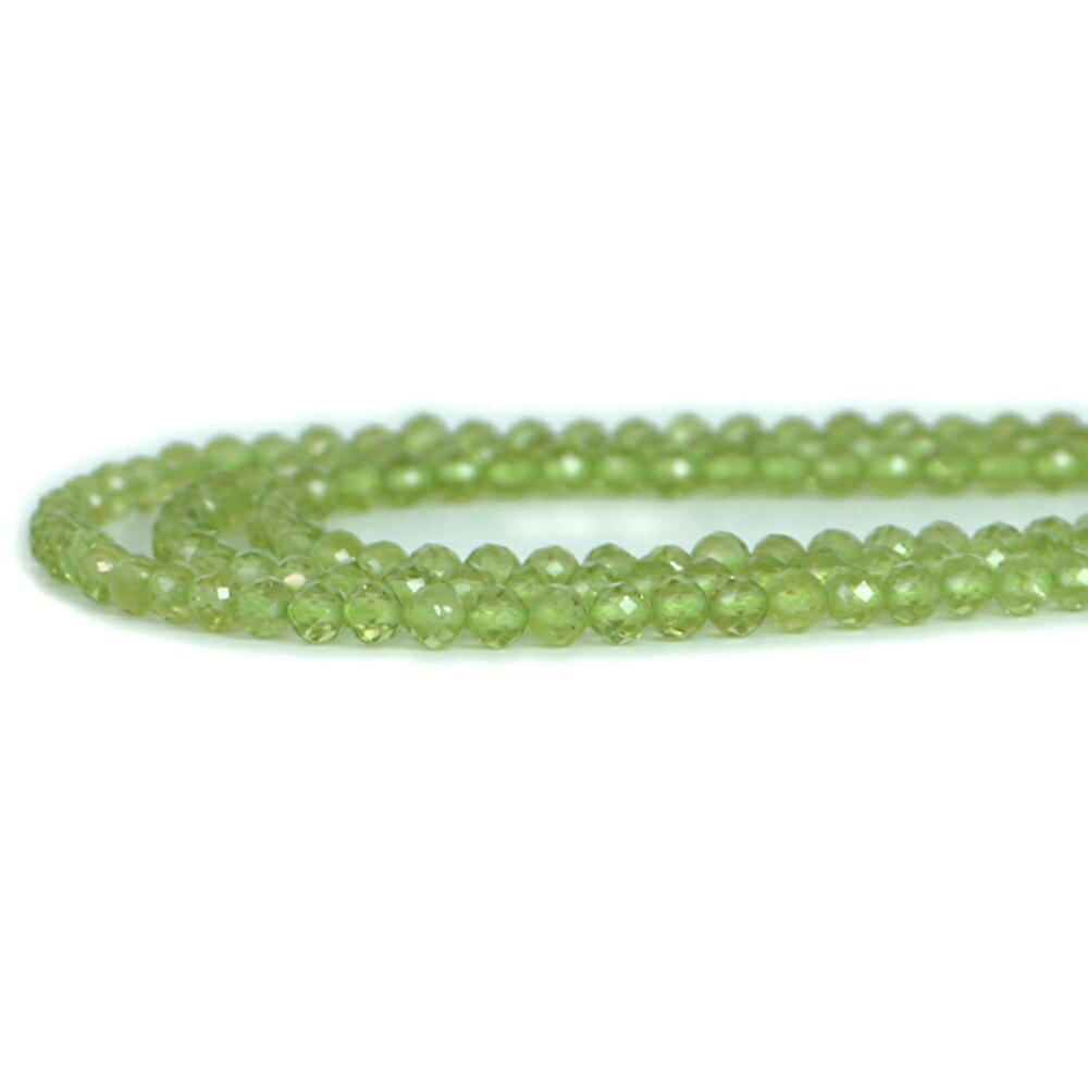 Rakuten - ○1連販売○ペリドット【カット】4mm【天然石 ビーズ パワーストーン】