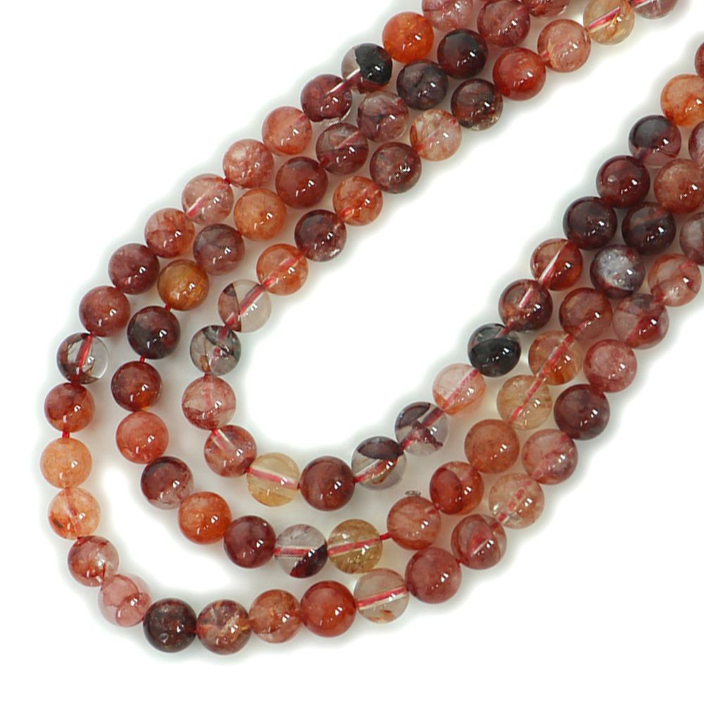 ○1連販売○マルチインクルージョンクリスタル【丸玉】8mm【天然石 ビーズ パワーストーン】