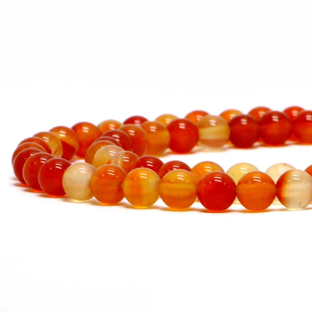 ○1連販売○カーネリアン【丸玉】6mm【天然石 ビーズ パワーストーン】