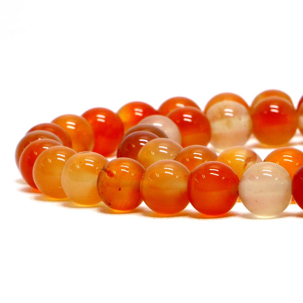 ○1連販売○カーネリアン【丸玉】8mm【天然石 ビーズ パワーストーン】