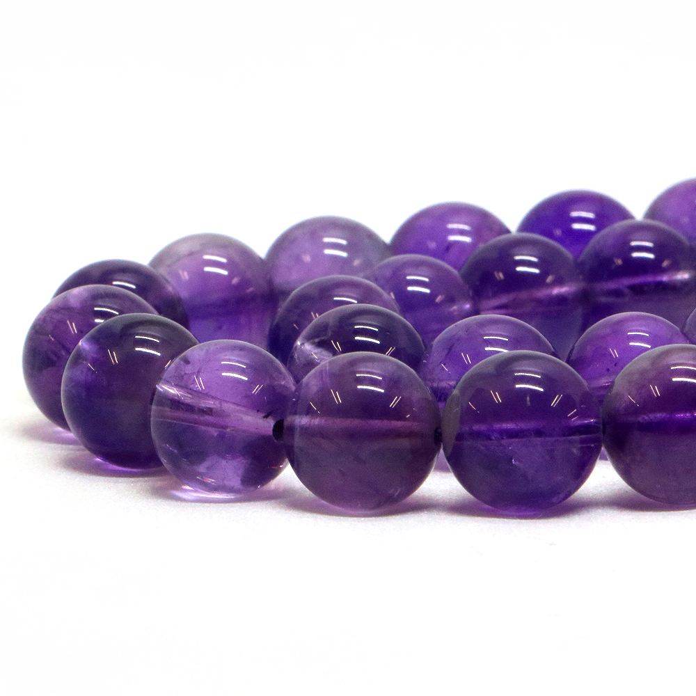 Rakuten - ○1連販売○アメジスト【丸玉】12mm【天然石 ビーズ パワーストーン】