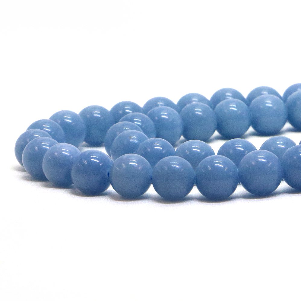 ○1連販売○エンジェライト【丸玉】8mm【天然石 ビーズ パワーストーン】