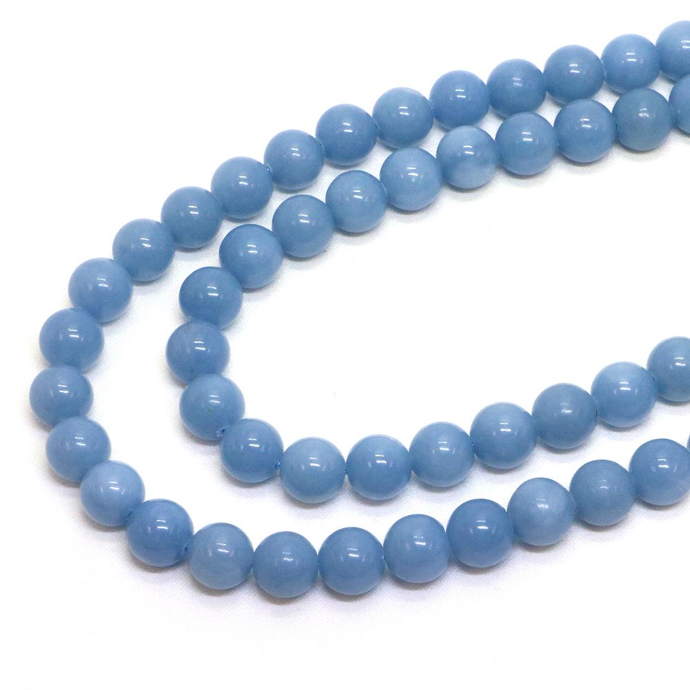 ○1連販売○エンジェライト【丸玉】8mm【天然石 ビーズ パワーストーン】