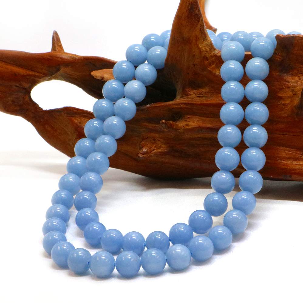 ○1連販売○エンジェライト【丸玉】8mm【天然石 ビーズ パワーストーン】