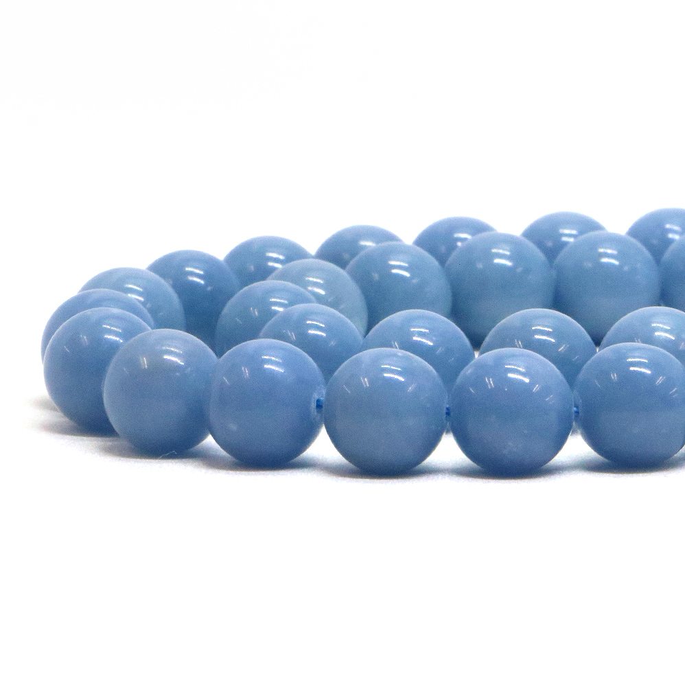 ○1連販売○エンジェライト【丸玉】10mm【天然石 ビーズ パワーストーン】