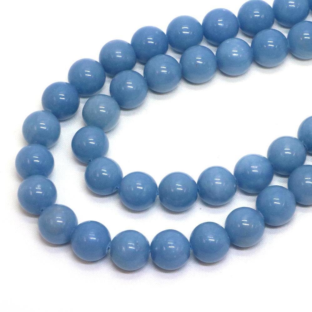 ○1連販売○エンジェライト【丸玉】10mm【天然石 ビーズ パワーストーン】