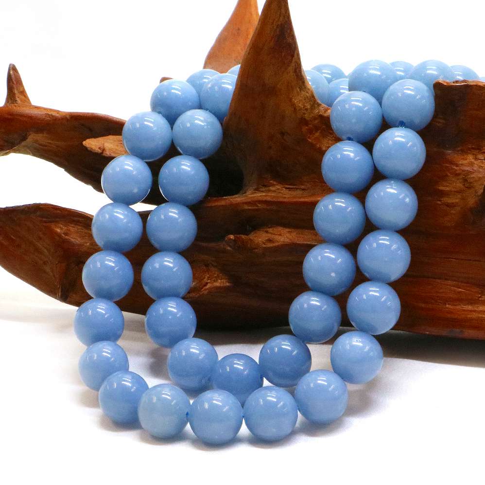 ○1連販売○エンジェライト【丸玉】10mm【天然石 ビーズ パワーストーン】