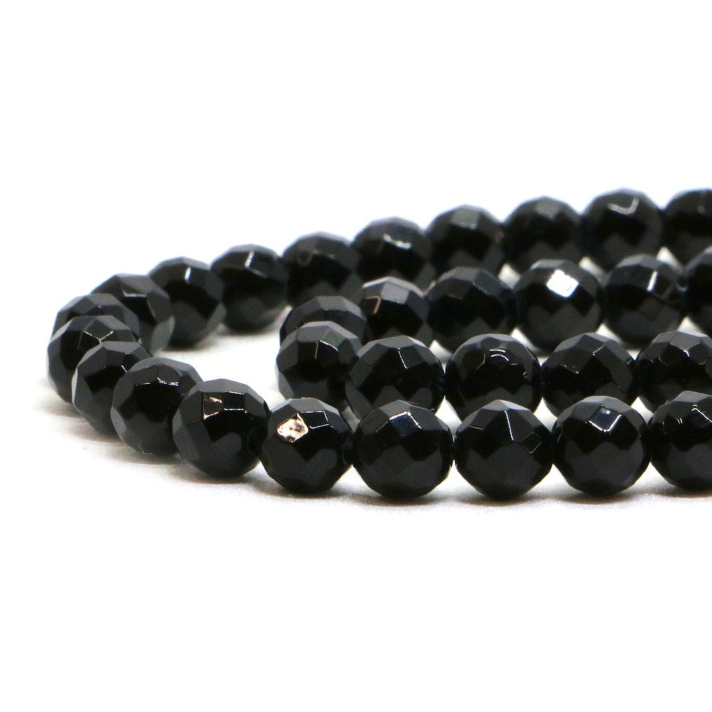 ○1連販売○オニキス【カット】6mm【天然石 ビーズ パワーストーン】