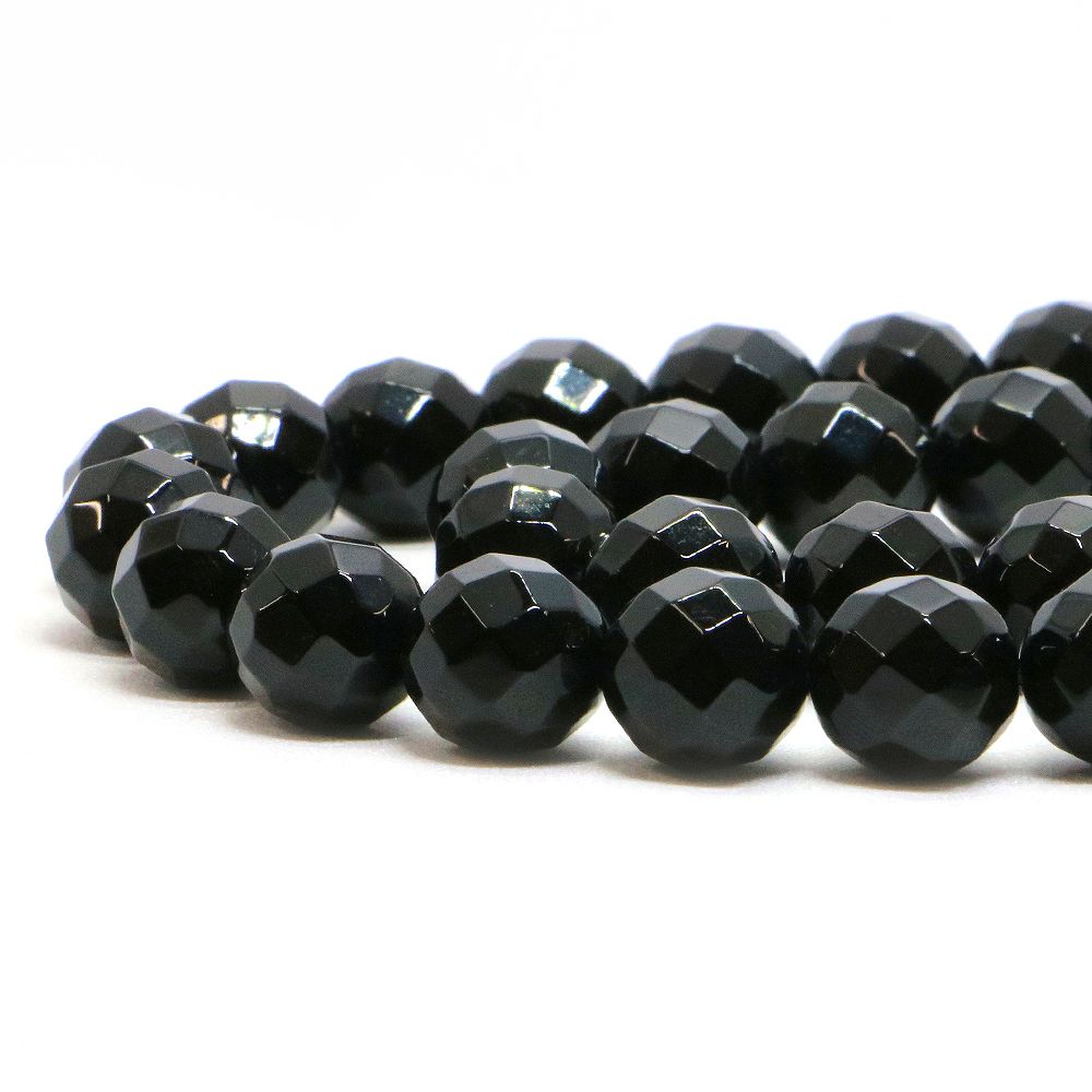樂天商城 - ○1連販売○オニキス【カット】10mm【天然石 ビーズ パワーストーン】