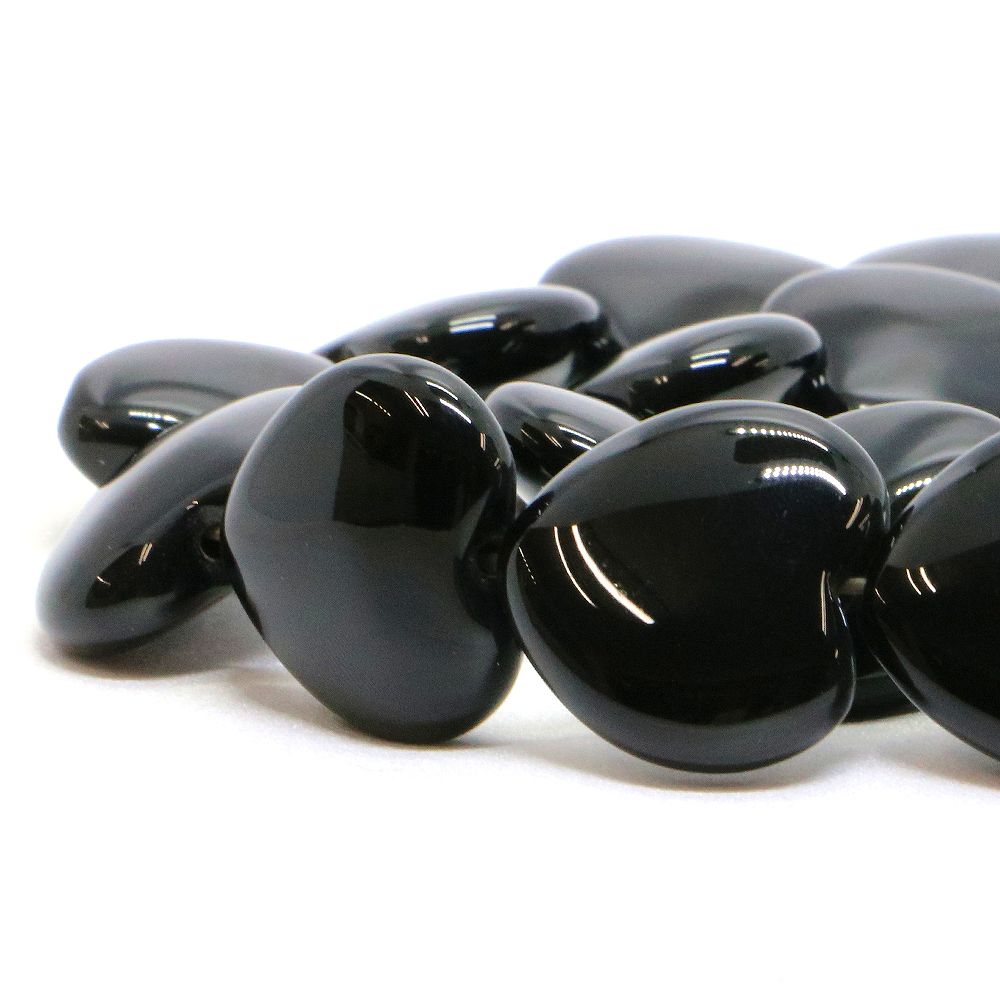 樂天商城 - ○1連販売○オニキス【ハート】20mm（厚み7mm）【天然石 ビーズ パワーストーン】