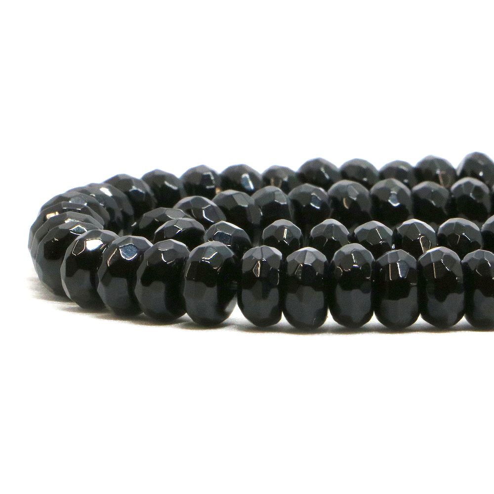 樂天商城 - ○1連販売○オニキス【ボタンカット】4×8mm【天然石 ビーズ パワーストーン】