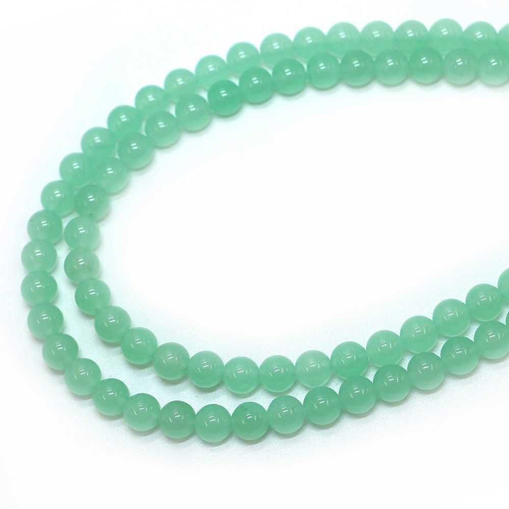 ○1連販売○カラージェード(ペパーミント・染め)【丸玉】8mm【天然石 ビーズ パワーストーン】