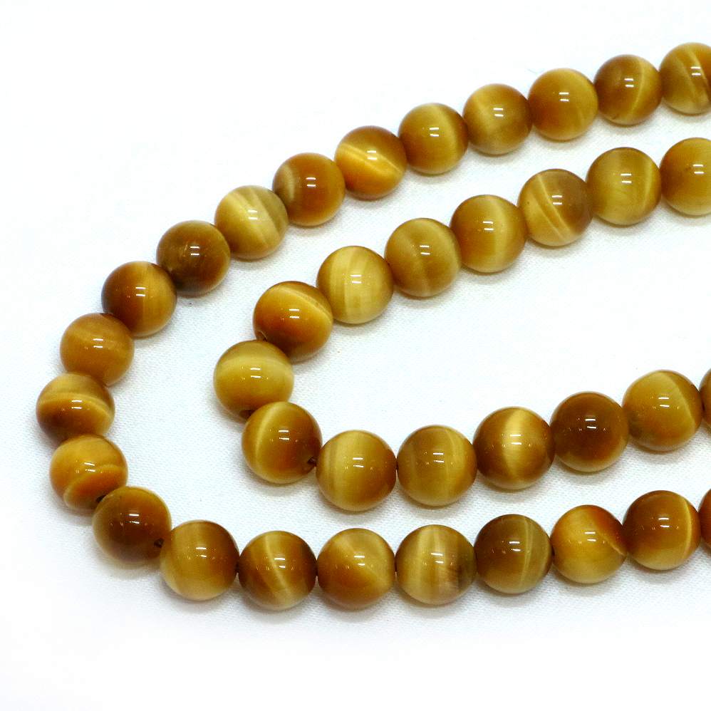 ○1連販売○ホワイトタイガーアイ【丸玉】8mm【天然石 ビーズ パワーストーン】