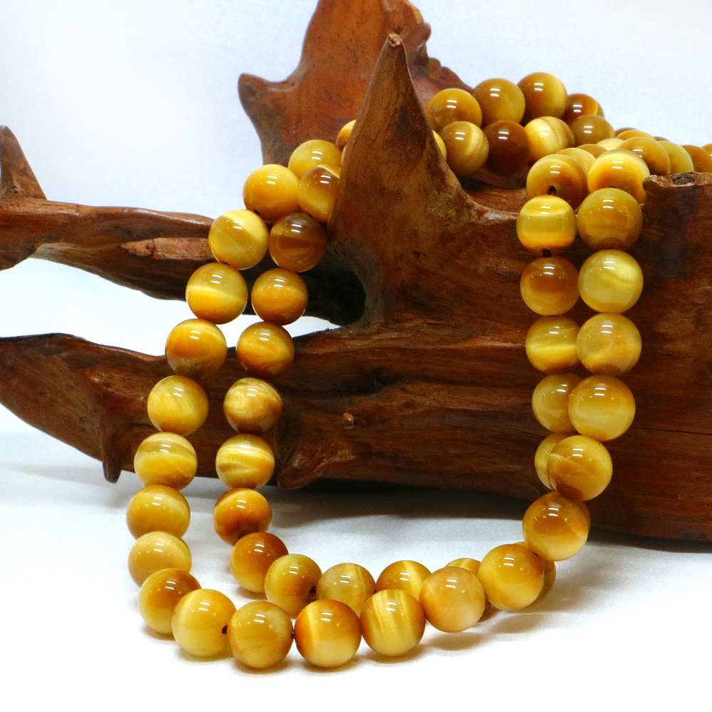 ○1連販売○ホワイトタイガーアイ【丸玉】8mm【天然石 ビーズ パワーストーン】