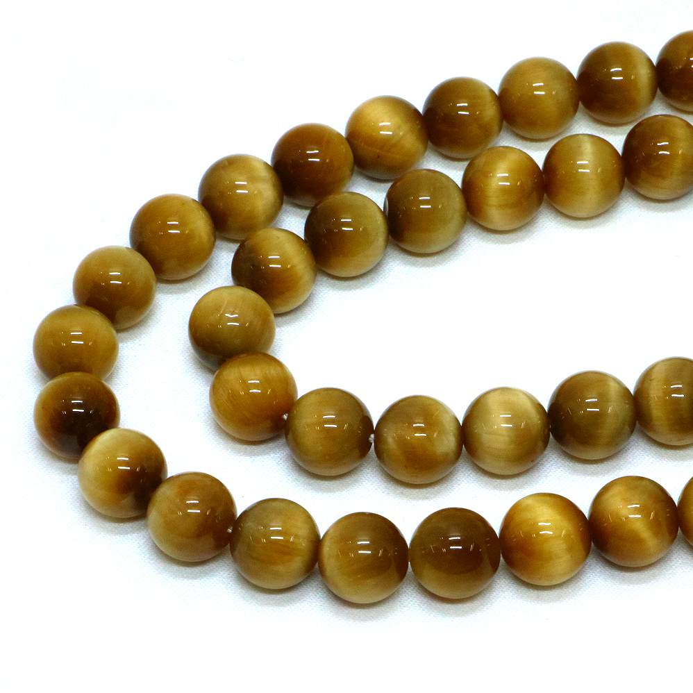 ○1連販売○ホワイトタイガーアイ【丸玉】10mm【天然石 ビーズ パワーストーン】