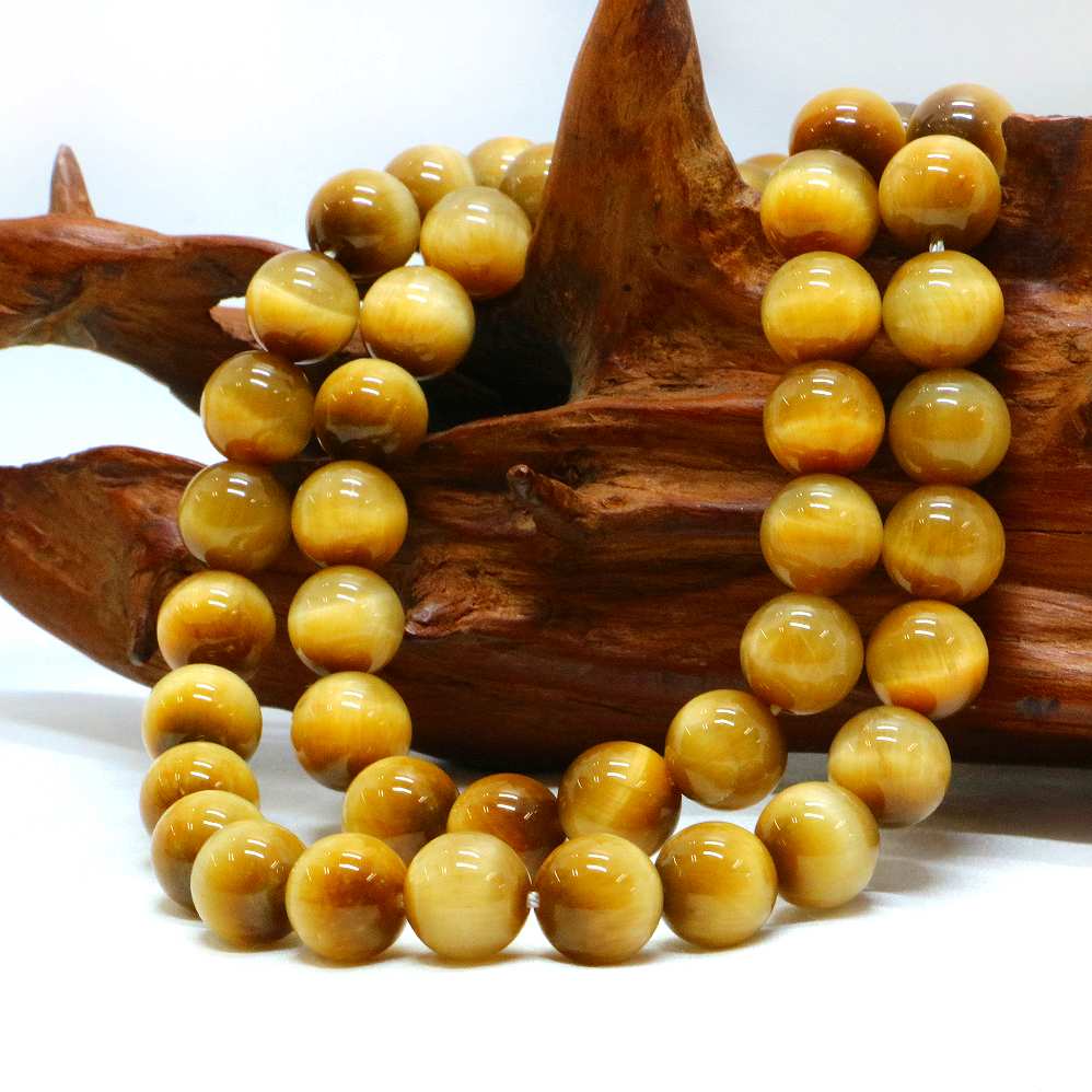 ○1連販売○ホワイトタイガーアイ【丸玉】10mm【天然石 ビーズ パワーストーン】