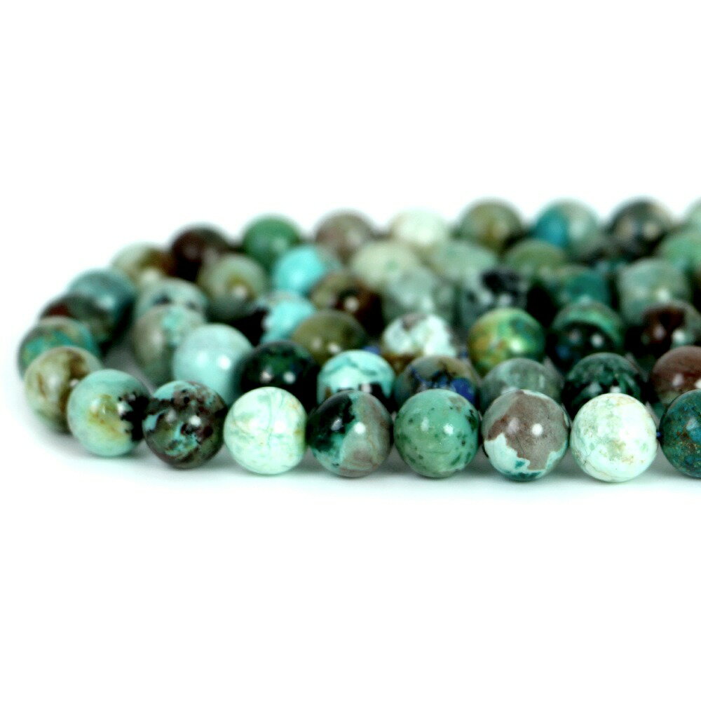 ○1連販売○クリソコラ【丸玉】10mm【天然石 ビーズ パワーストーン】