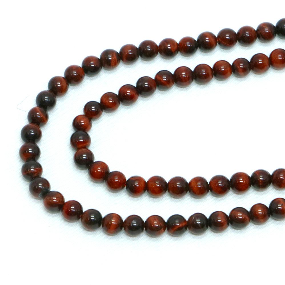 ○1連販売○レッドタイガーアイ【丸玉】4mm【天然石 ビーズ パワーストーン】