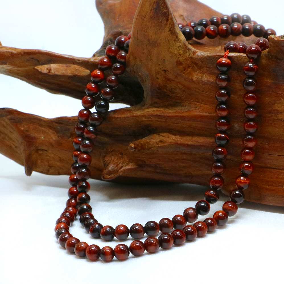 ○1連販売○レッドタイガーアイ【丸玉】4mm【天然石 ビーズ パワーストーン】