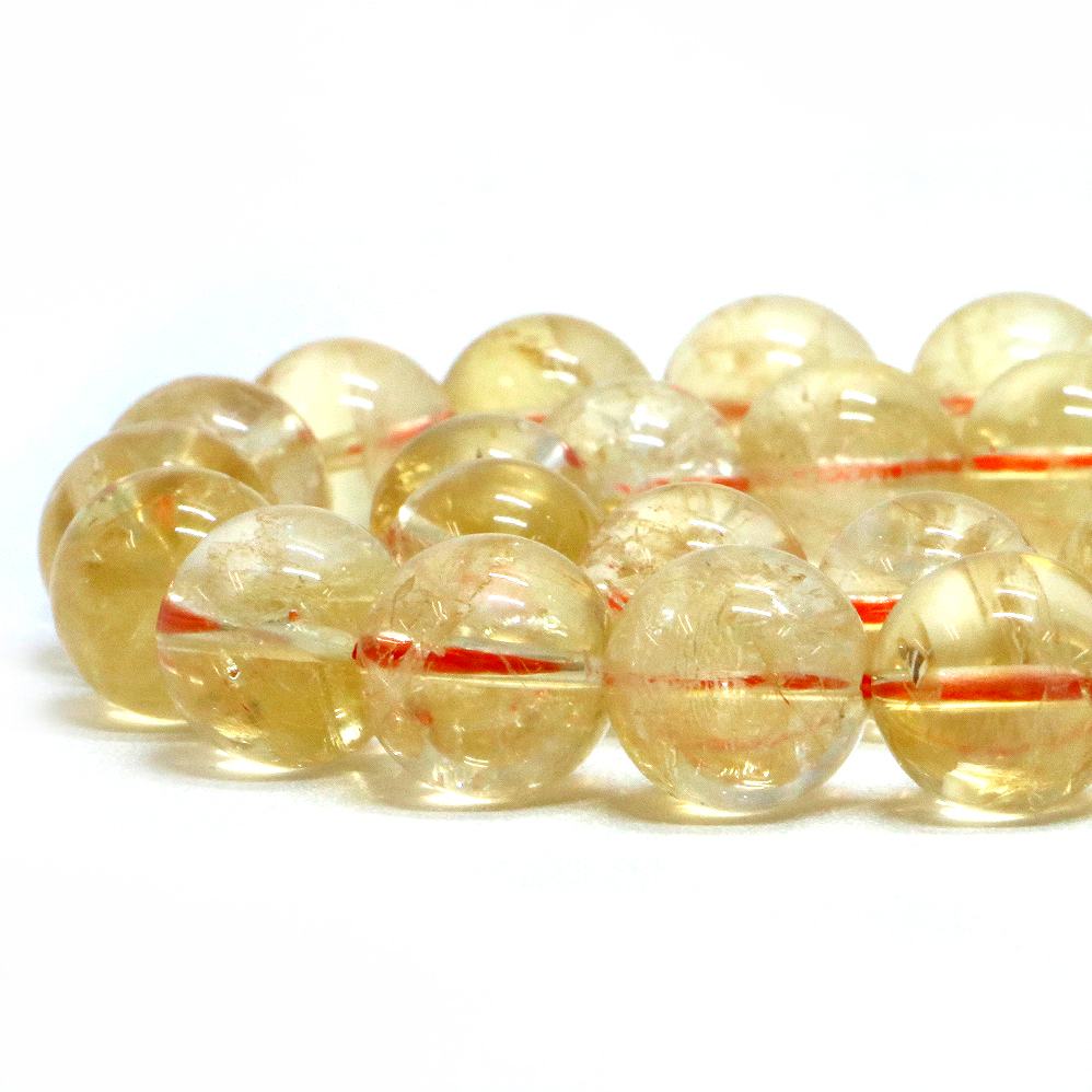 Rakuten - ○1連販売○シトリン【丸玉】12mm【天然石 ビーズ パワーストーン】