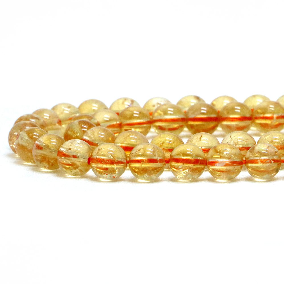 Rakuten - ○1連販売○シトリン【丸玉】6mm【天然石 ビーズ パワーストーン】