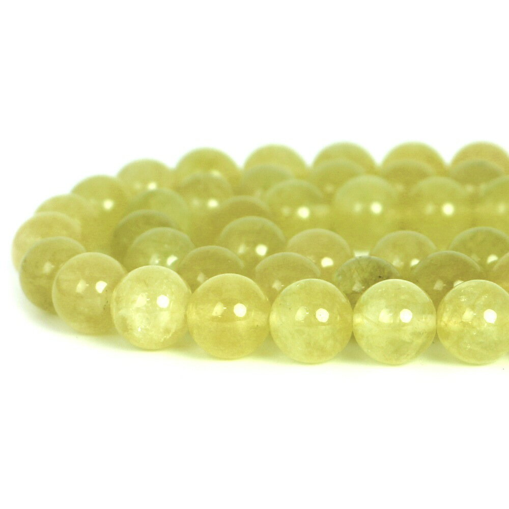 Rakuten - ○1連販売○カラージェード(ライム・染め)【丸玉】10mm【天然石 ビーズ パワーストーン】