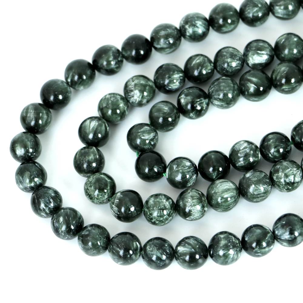 ○1連販売○セラフィナイト【丸玉】12mm【天然石 ビーズ パワーストーン】