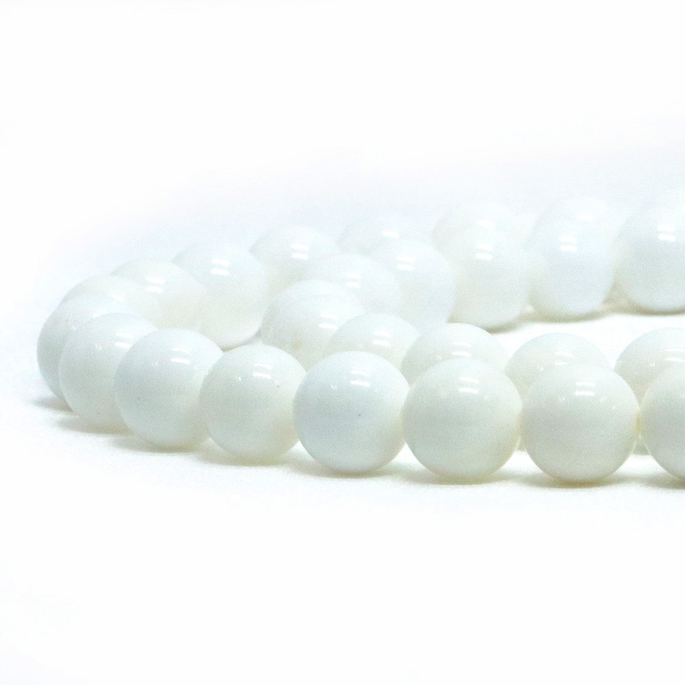 Rakuten - ○1連販売○シェル 貝 【丸玉】8mm【天然石 ビーズ パワーストーン】