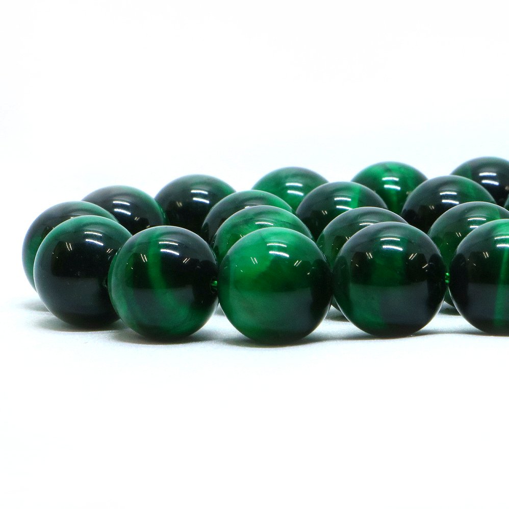 樂天商城 - ○1連販売○グリーンタイガーアイ【丸玉】14mm【天然石 ビーズ パワーストーン】