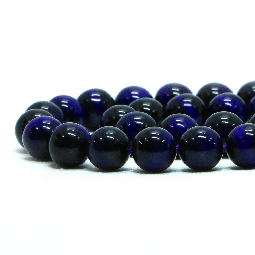 ○1連販売○パープルタイガーアイ【丸玉】8mm【天然石 ビーズ パワーストーン】