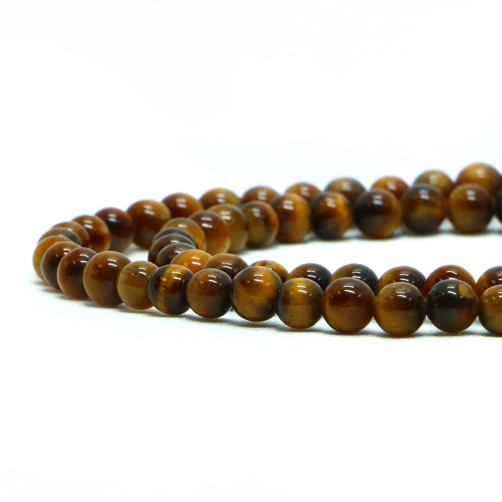 ○1連販売○タイガーアイ【丸玉】4mm【天然石 ビーズ パワーストーン】