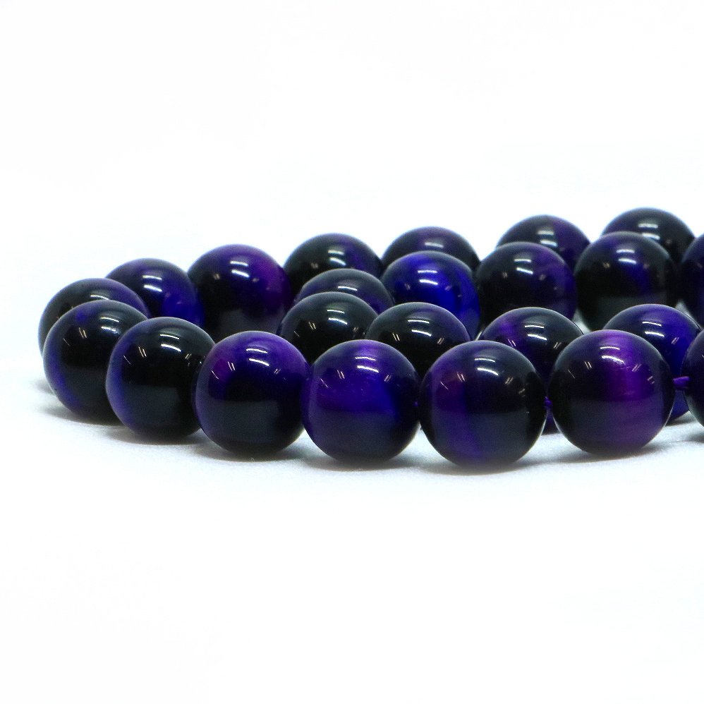 Rakuten - ○1連販売○パープルタイガーアイ【丸玉】10mm【天然石 ビーズ パワーストーン】