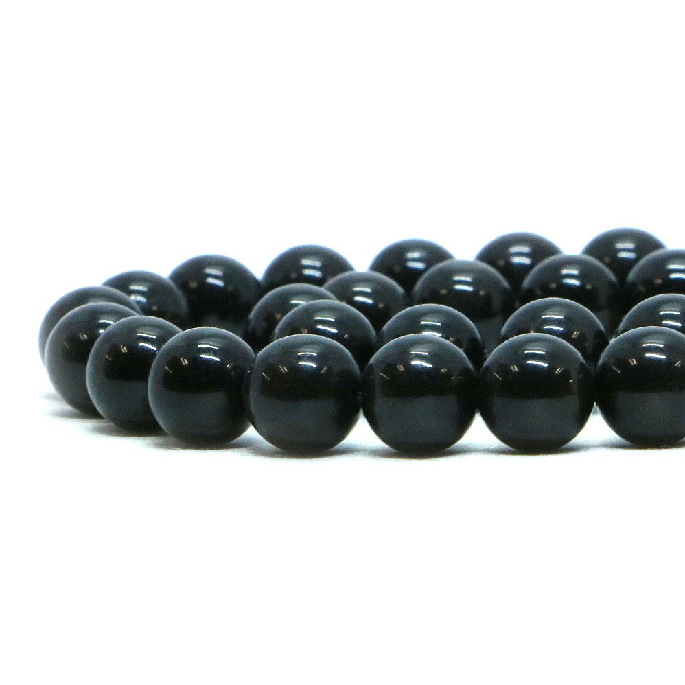 ○1連販売○ブラックタイガーアイ【丸玉】8mm【天然石 ビーズ パワーストーン】