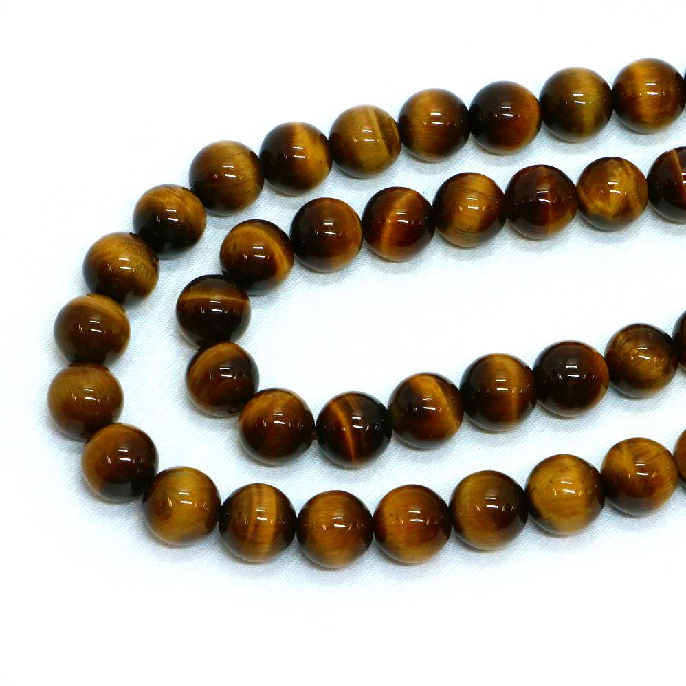 ○1連販売○タイガーアイ【丸玉】8mm【天然石 ビーズ パワーストーン】