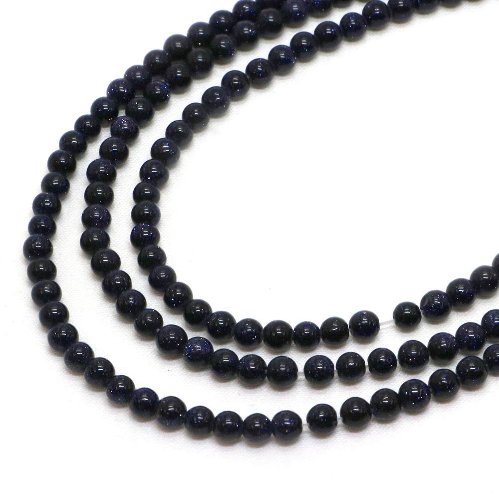 ○1連販売○ブルーゴールドストーン【丸玉】4mm【天然石 ビーズ パワーストーン】