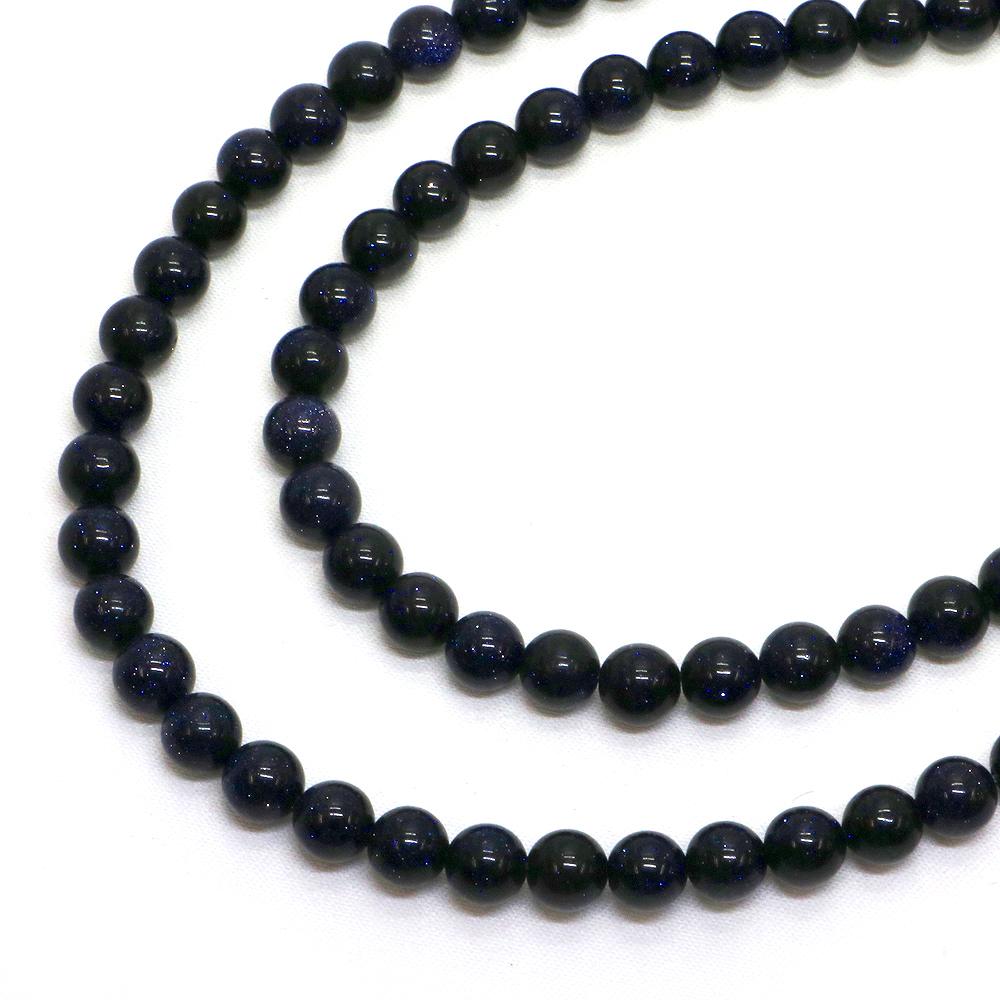 ○1連販売○ブルーゴールドストーン【丸玉】6mm【天然石 ビーズ パワーストーン】
