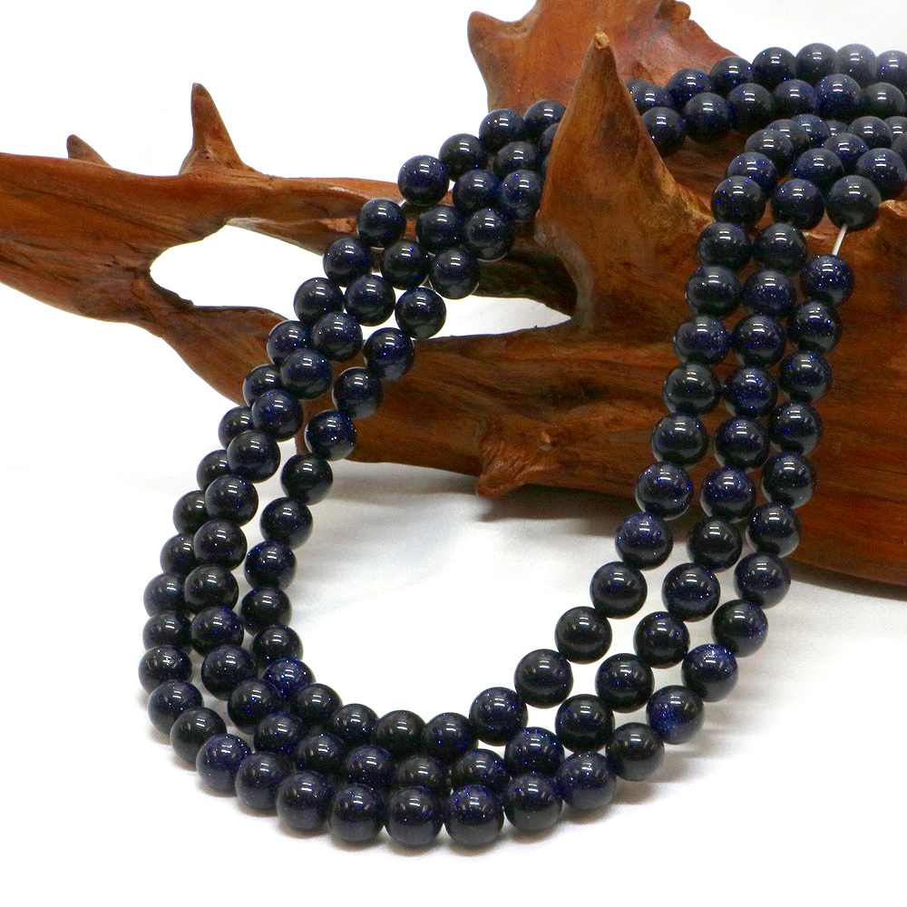 ○1連販売○ブルーゴールドストーン【丸玉】6mm【天然石 ビーズ パワーストーン】