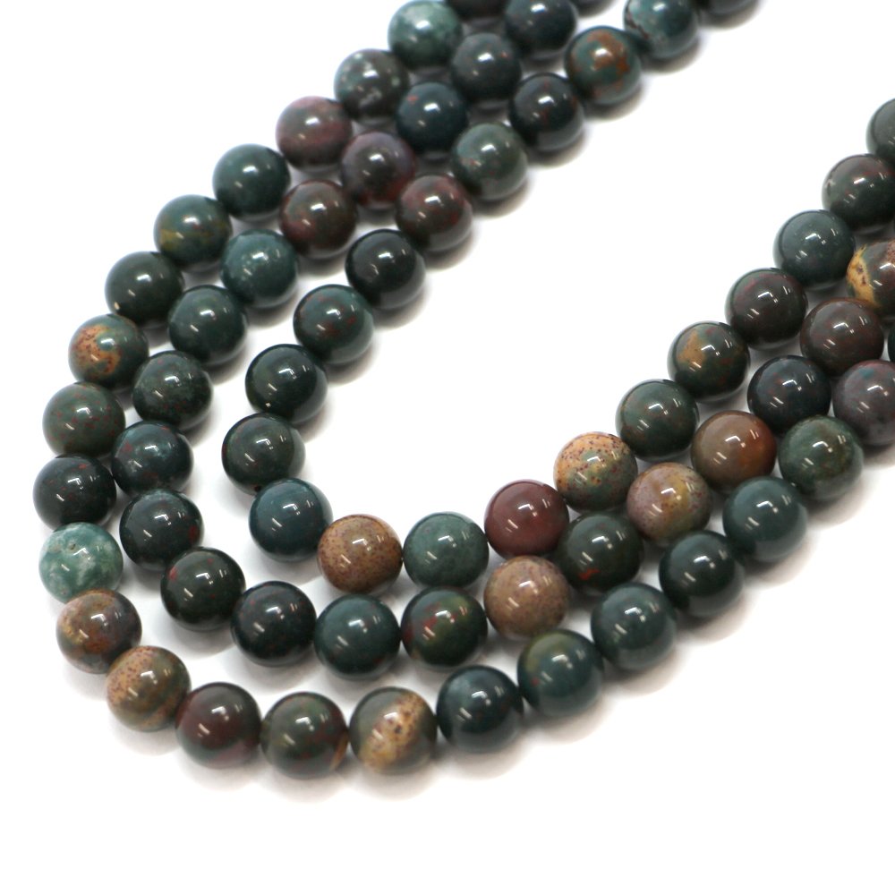 ○1連販売○ブラッドストーン【丸玉】10mm【天然石 ビーズ パワーストーン】